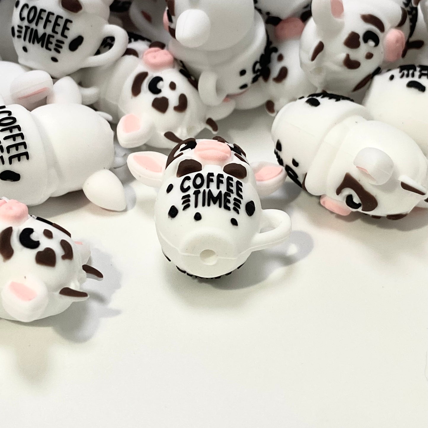 It's Coffee Time Heifers 3D Silicone Focal Beads