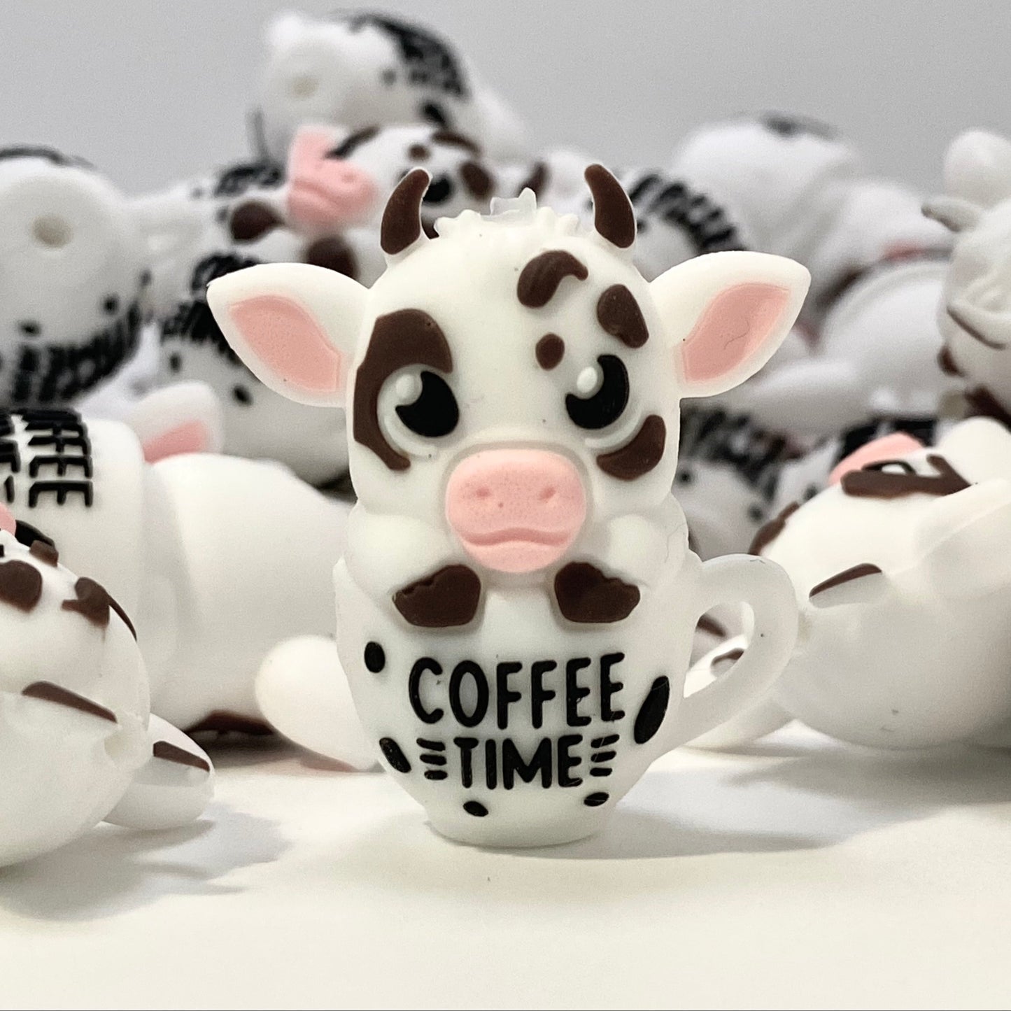 It's Coffee Time Heifers 3D Silicone Focal Beads