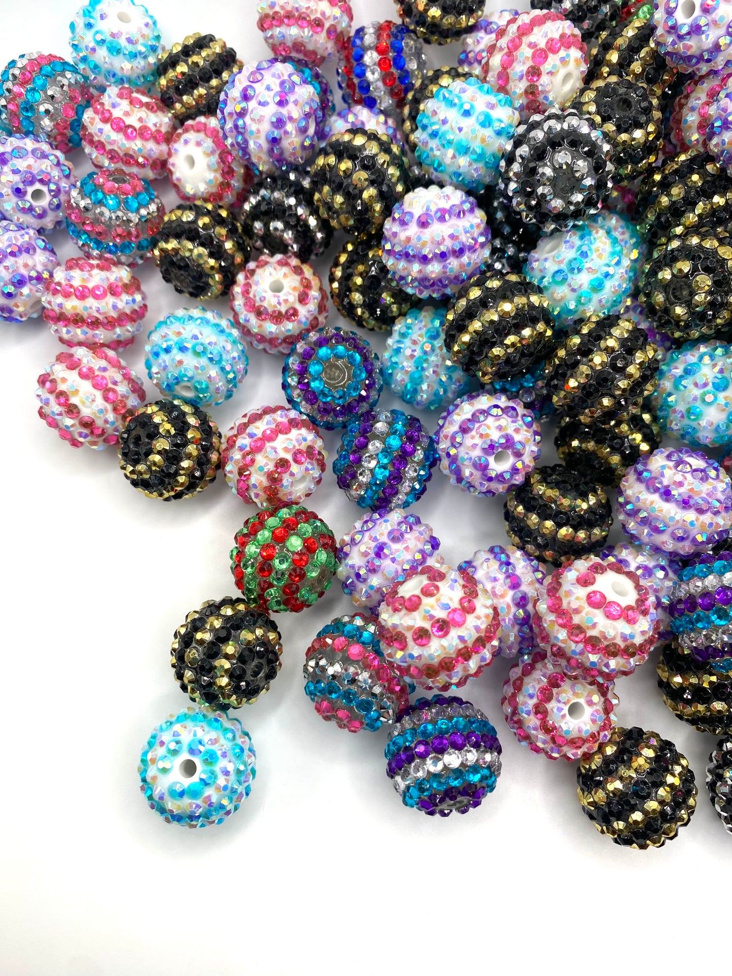 Mix Stripe Rhinestone Beads