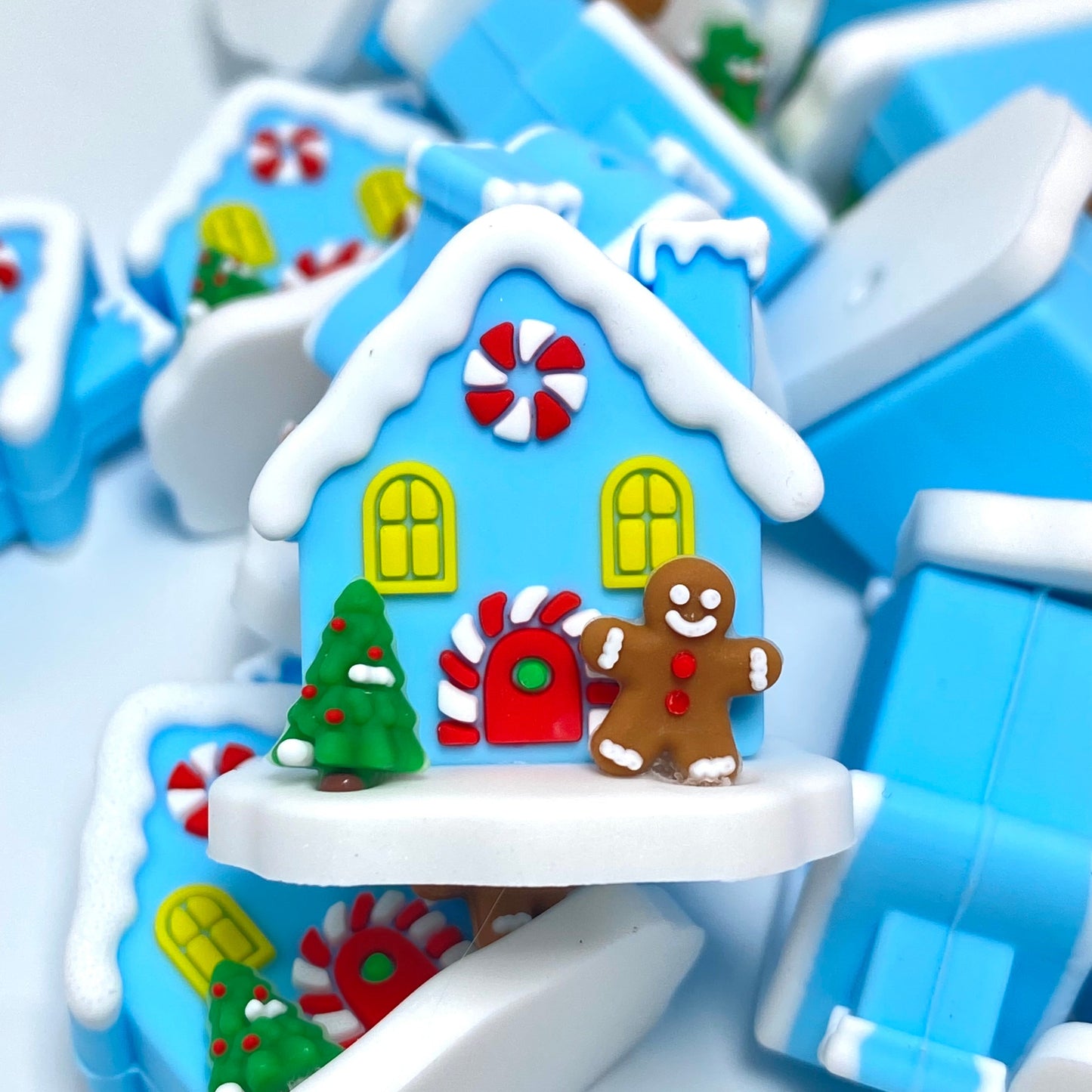 A Tiny Home in a Winter Wonderland 3D Silicone Focal Beads