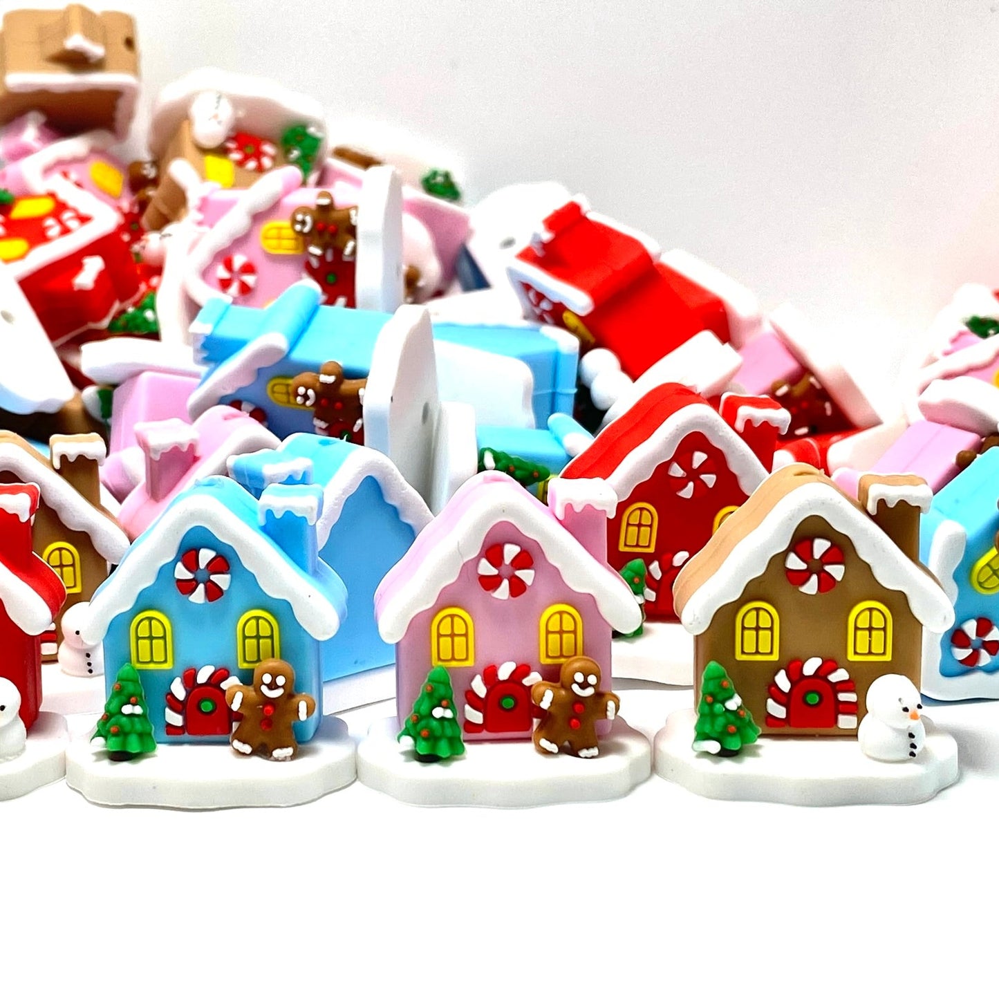 A Tiny Home in a Winter Wonderland 3D Silicone Focal Beads