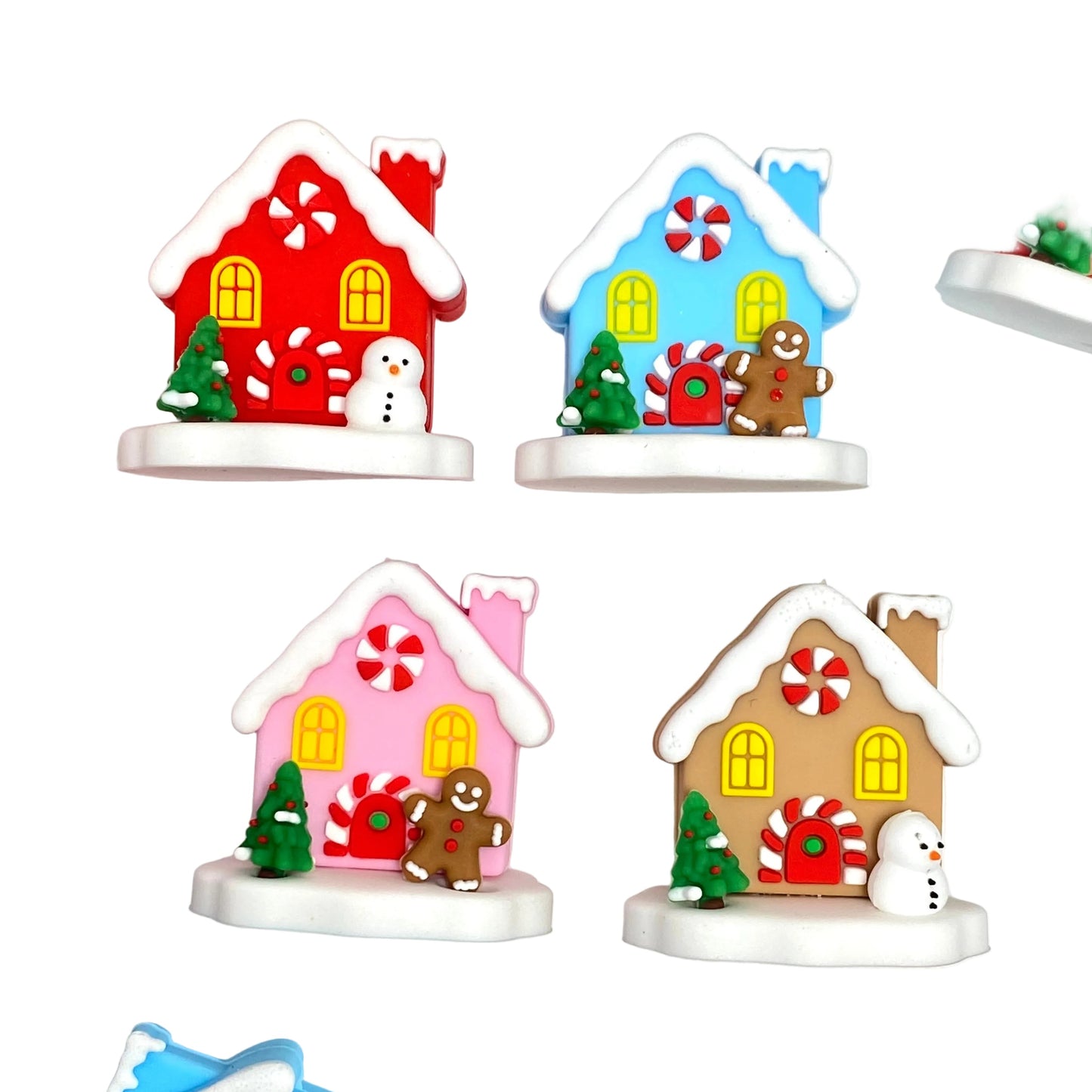 A Tiny Home in a Winter Wonderland 3D Silicone Focal Beads