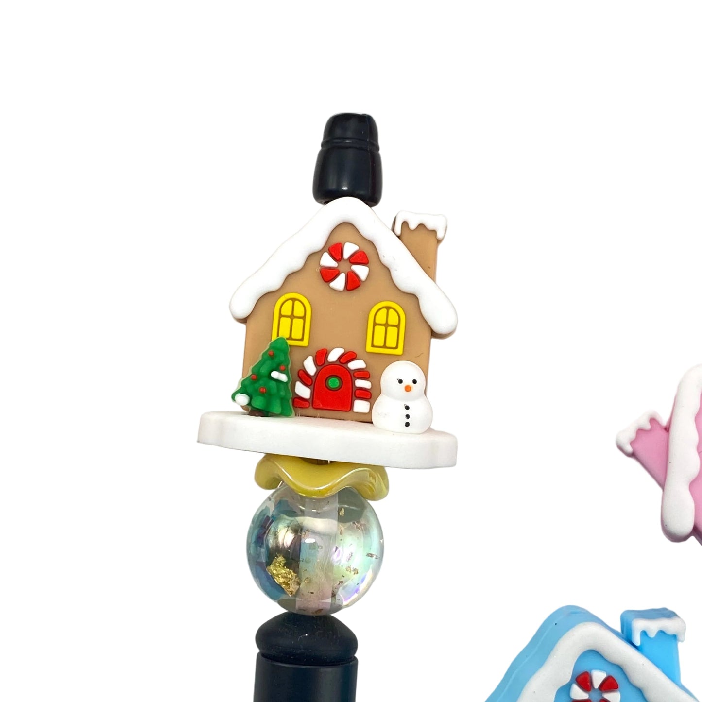 A Tiny Home in a Winter Wonderland 3D Silicone Focal Beads