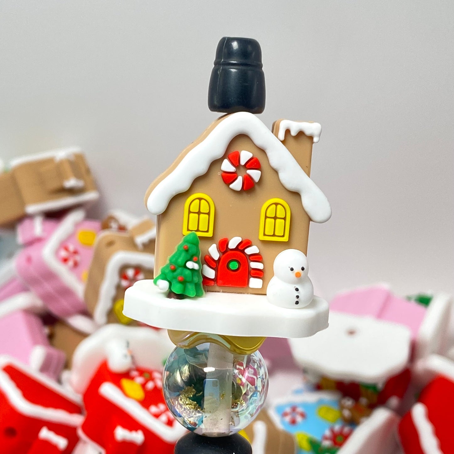 A Tiny Home in a Winter Wonderland 3D Silicone Focal Beads