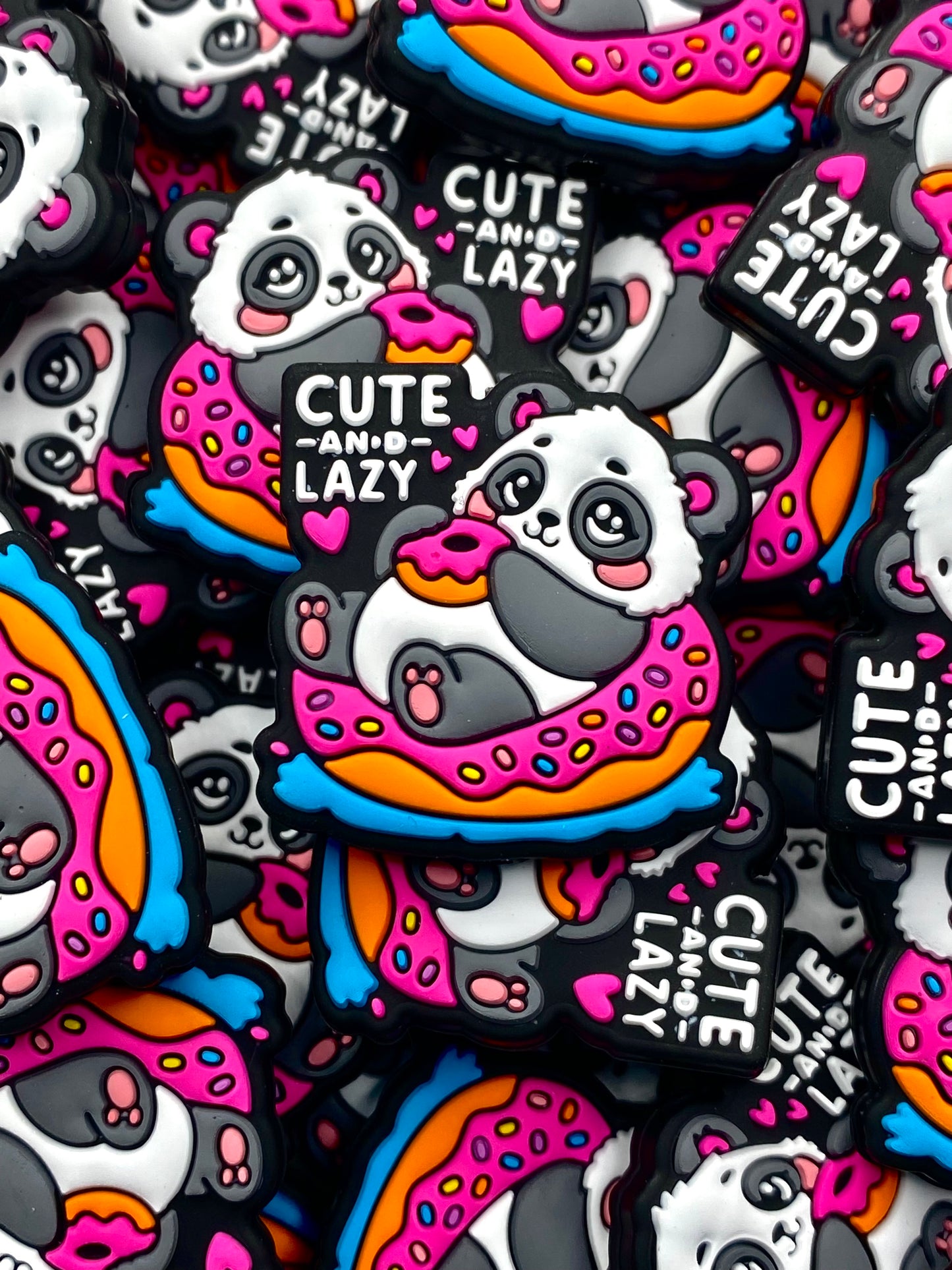 Cute & Lazy Panda Silicone Focal Beads