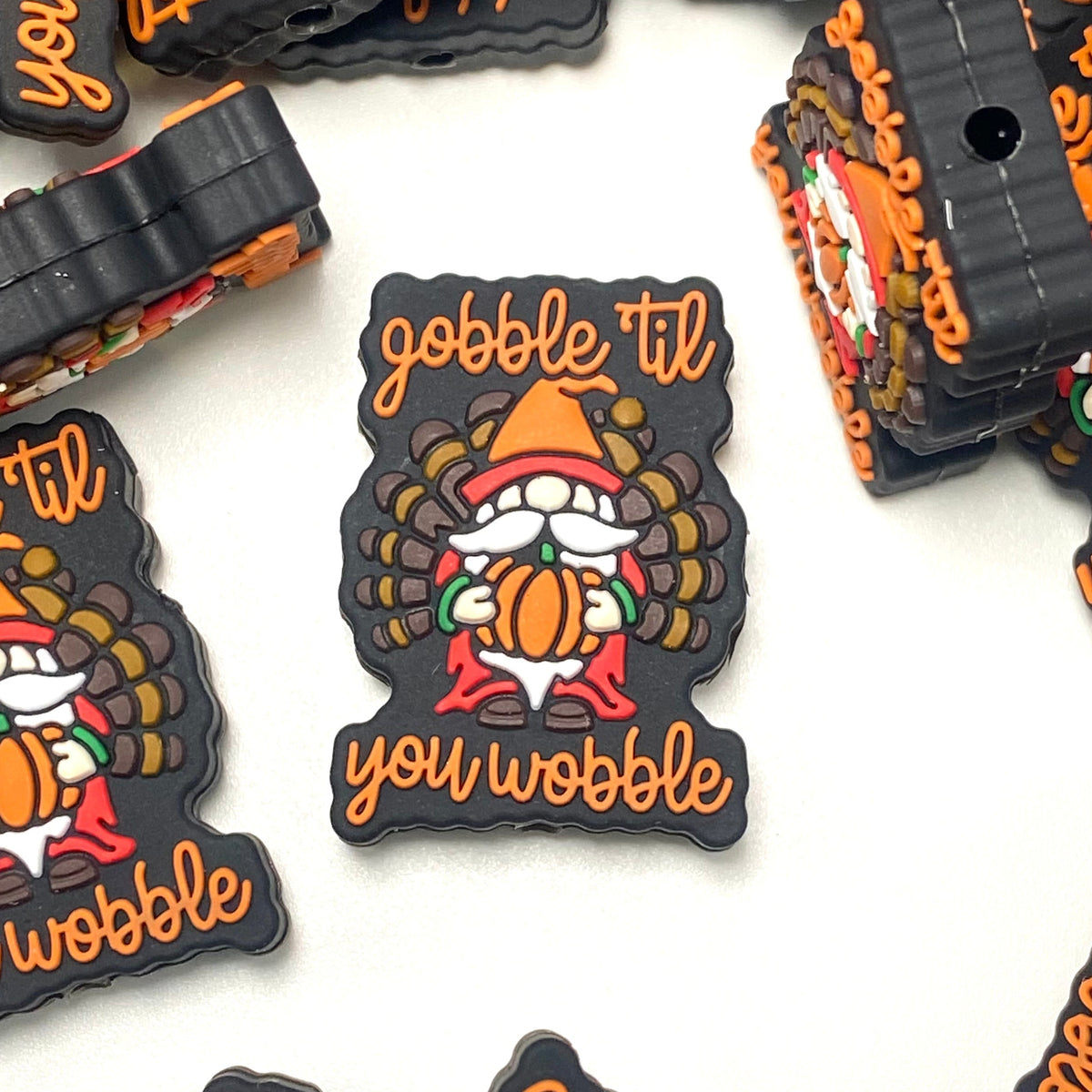 Gobble 'Till You Wobble Gnome Silicone Focal Beads