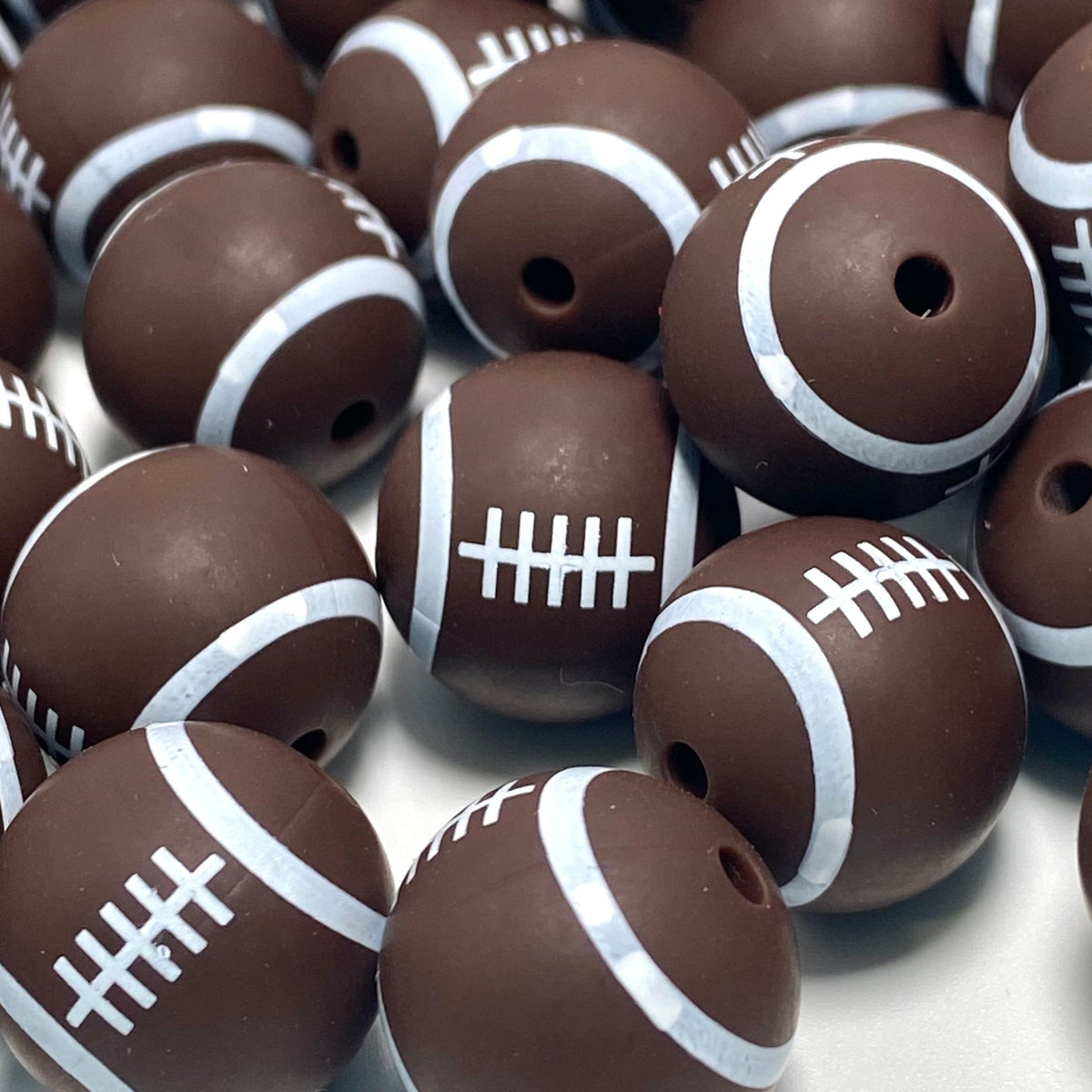 Football Vibes Only Printed Silicone Beads