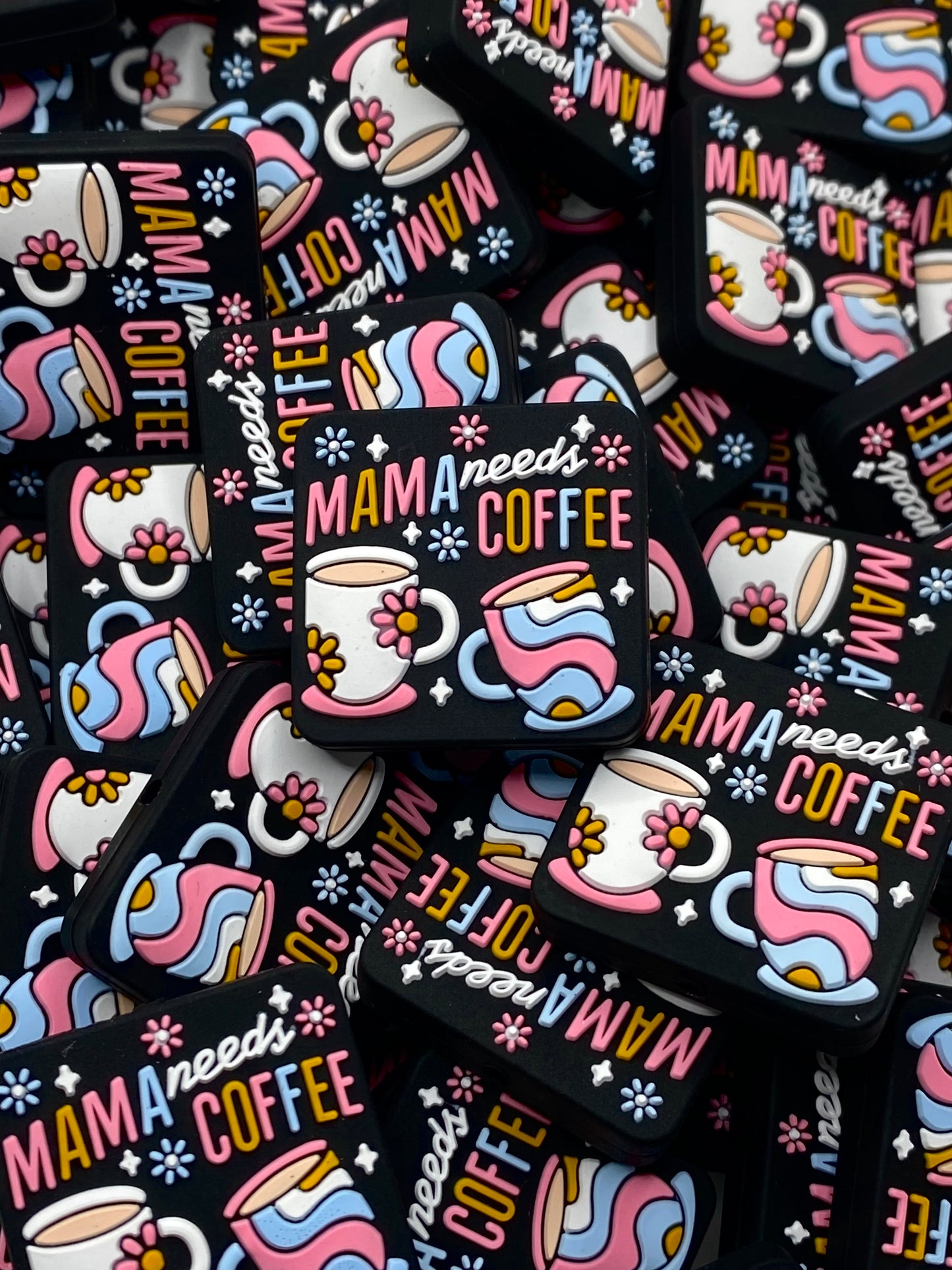 Mama Needs Coffee Silicone Focal Beads