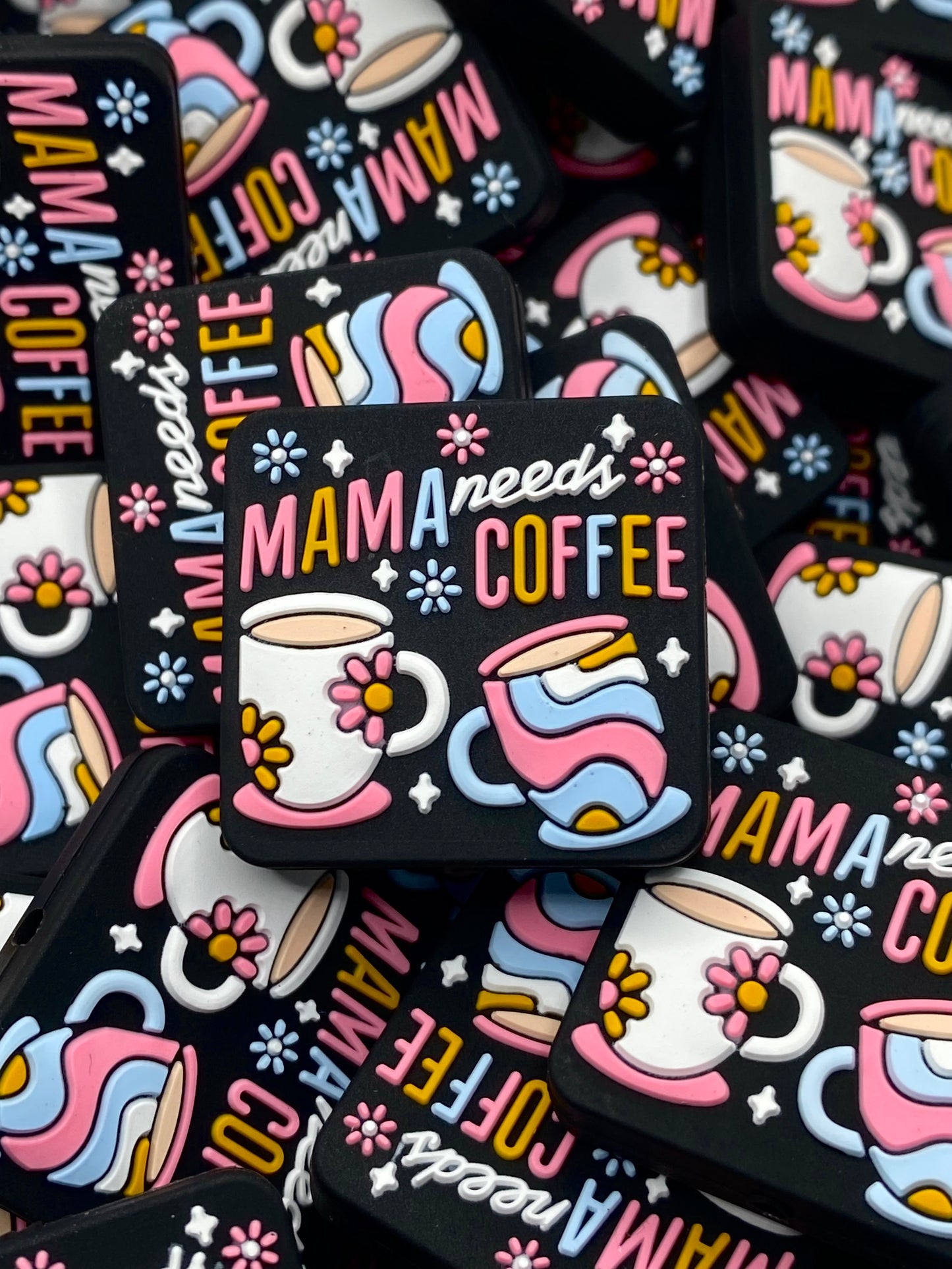 Mama Needs Coffee Silicone Focal Beads