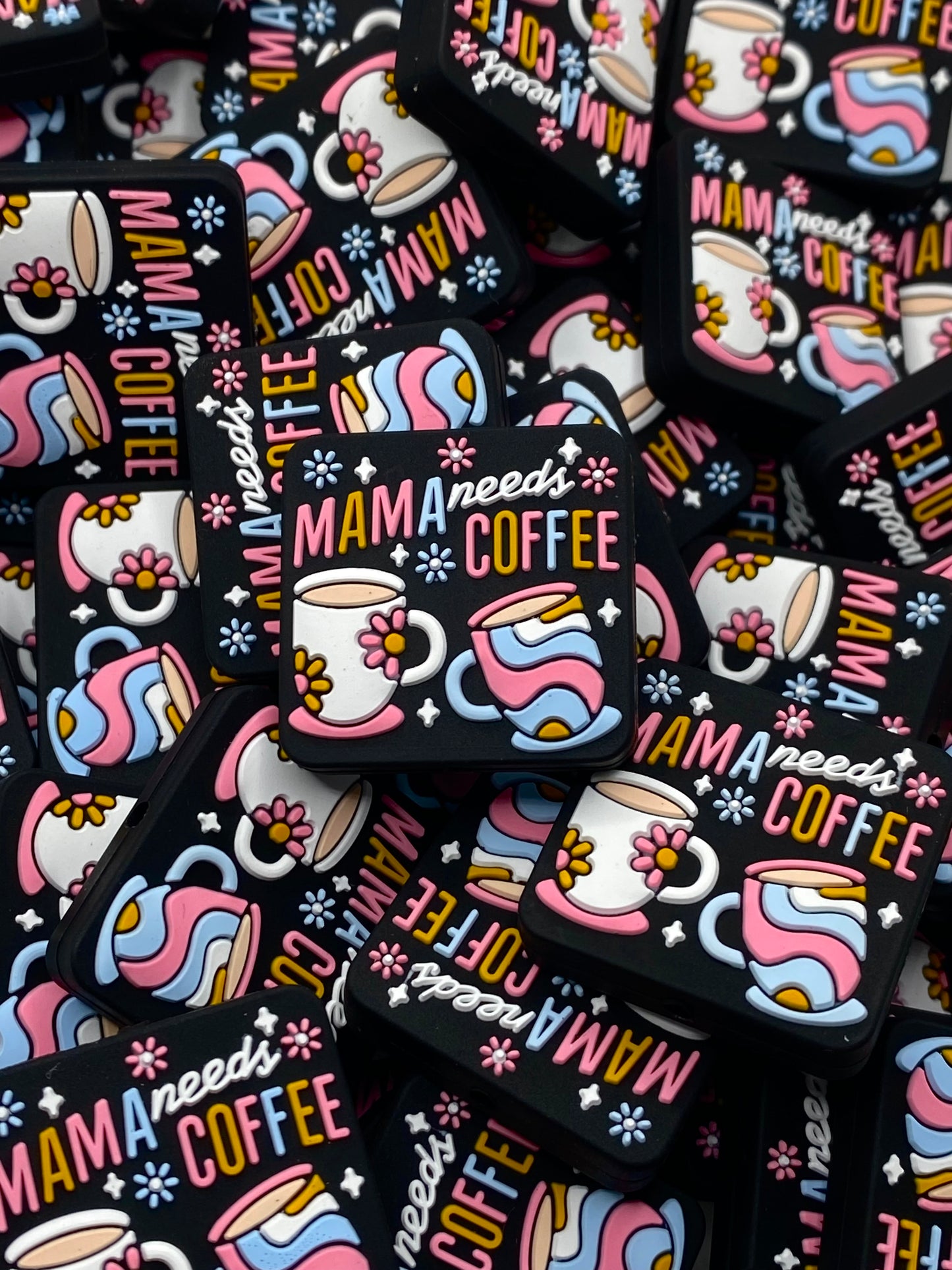 Mama Needs Coffee Silicone Focal Beads