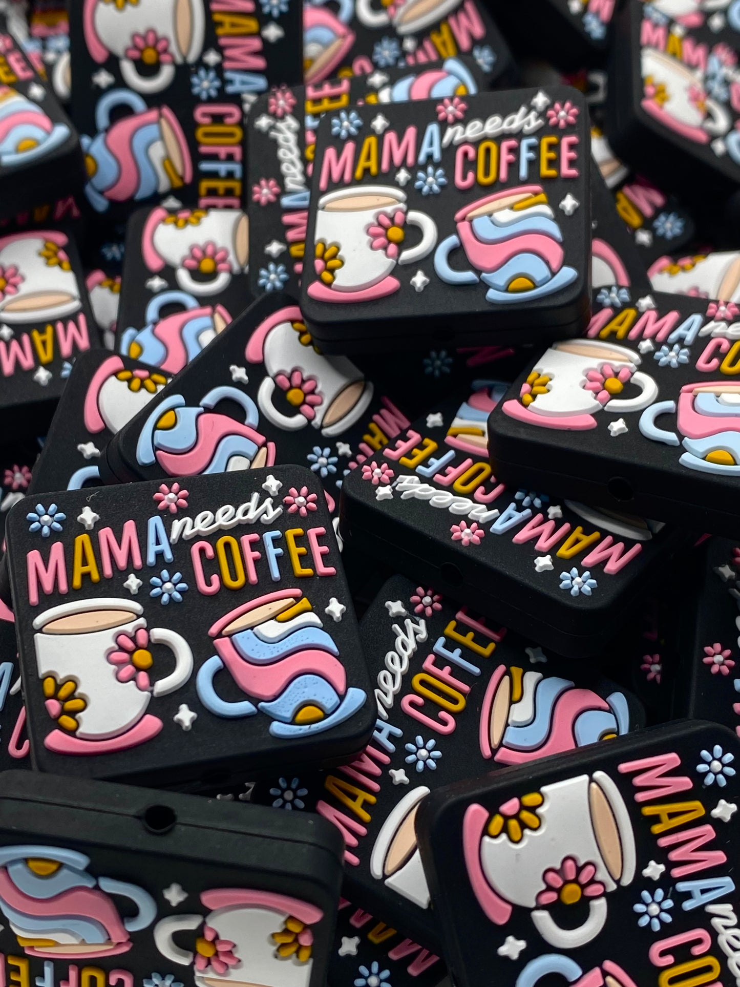 Mama Needs Coffee Silicone Focal Beads