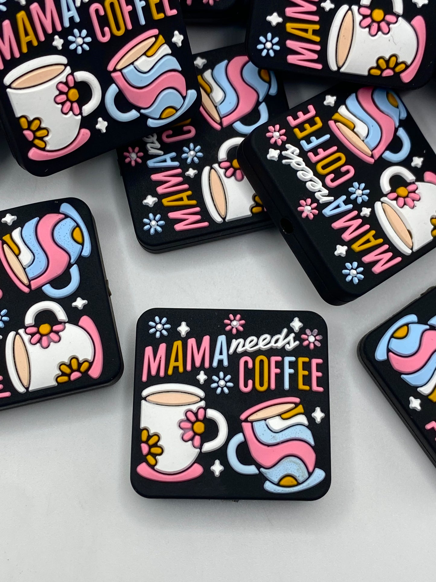 Mama Needs Coffee Silicone Focal Beads