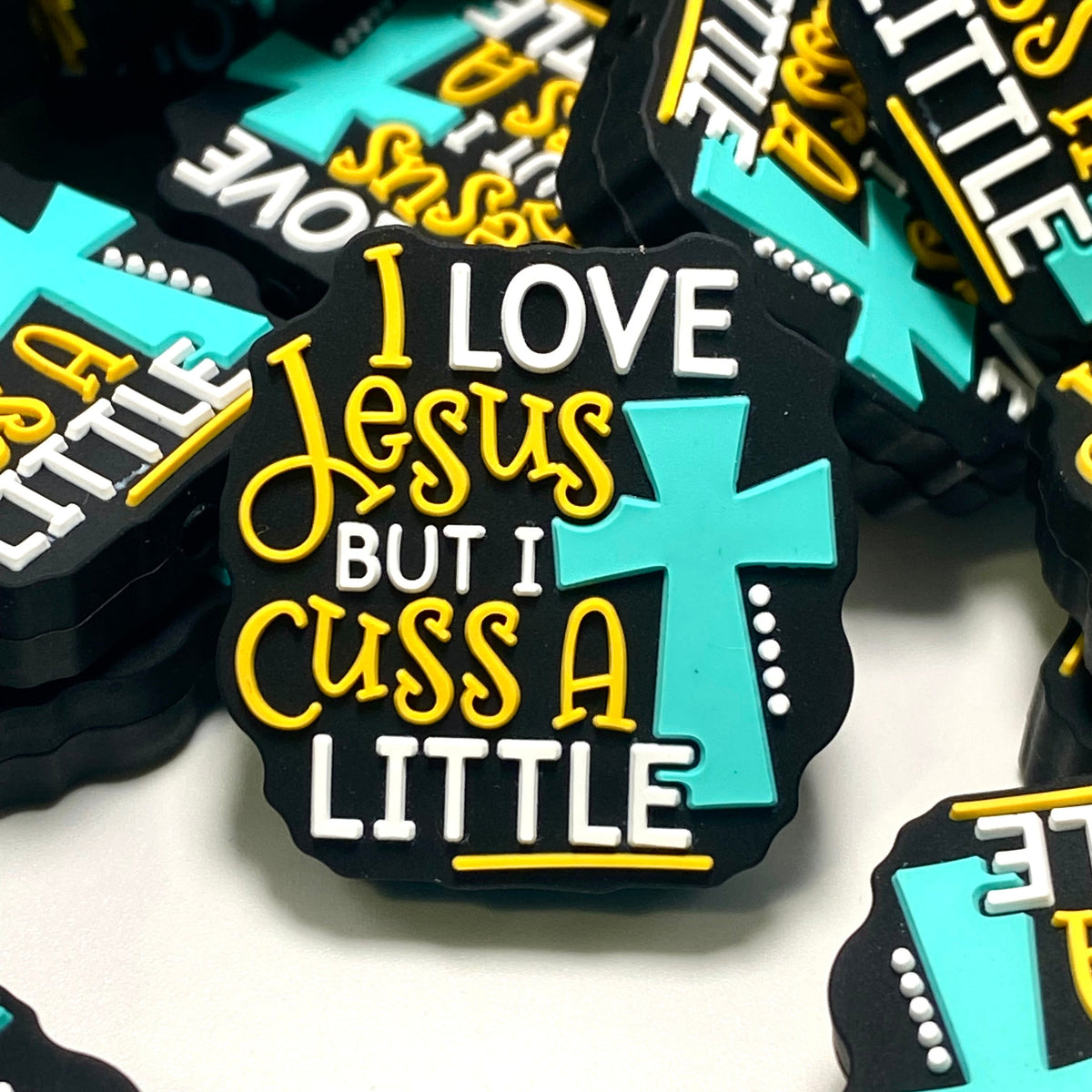 I Love Jesus but I Cuss a Little Silicone Focal Beads
