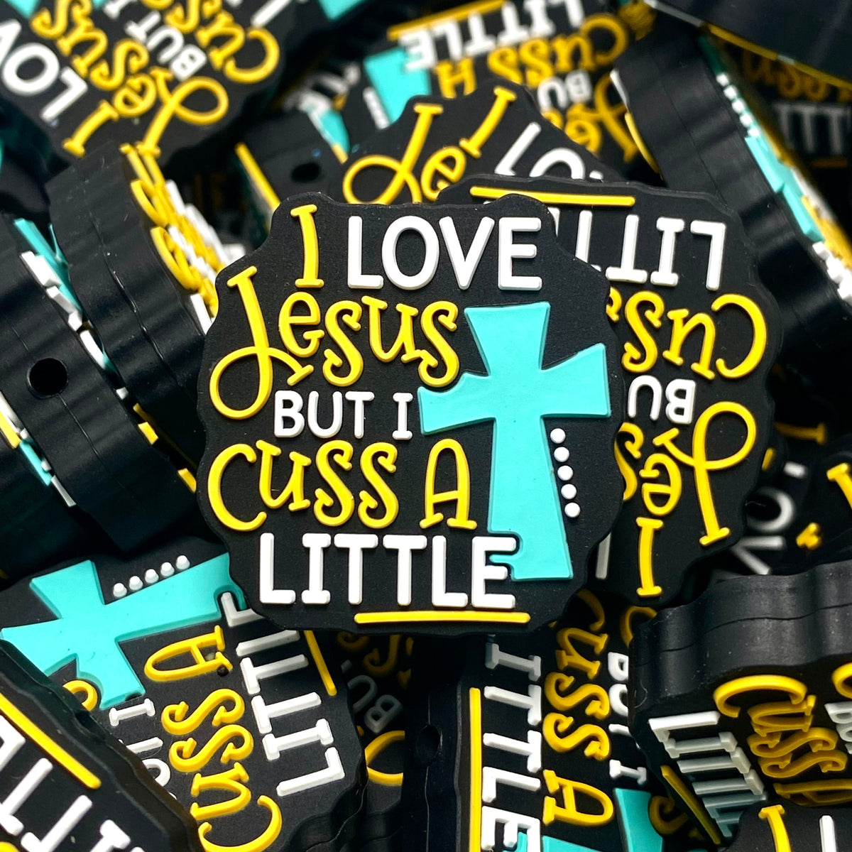 I Love Jesus but I Cuss a Little Silicone Focal Beads