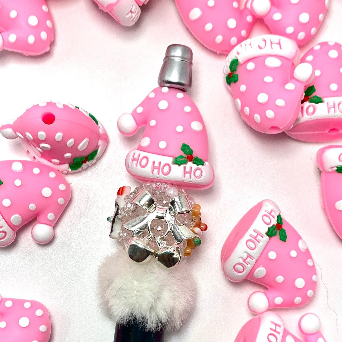 Ho Ho Hold My Lip Gloss 3D Silicone Focal Beads