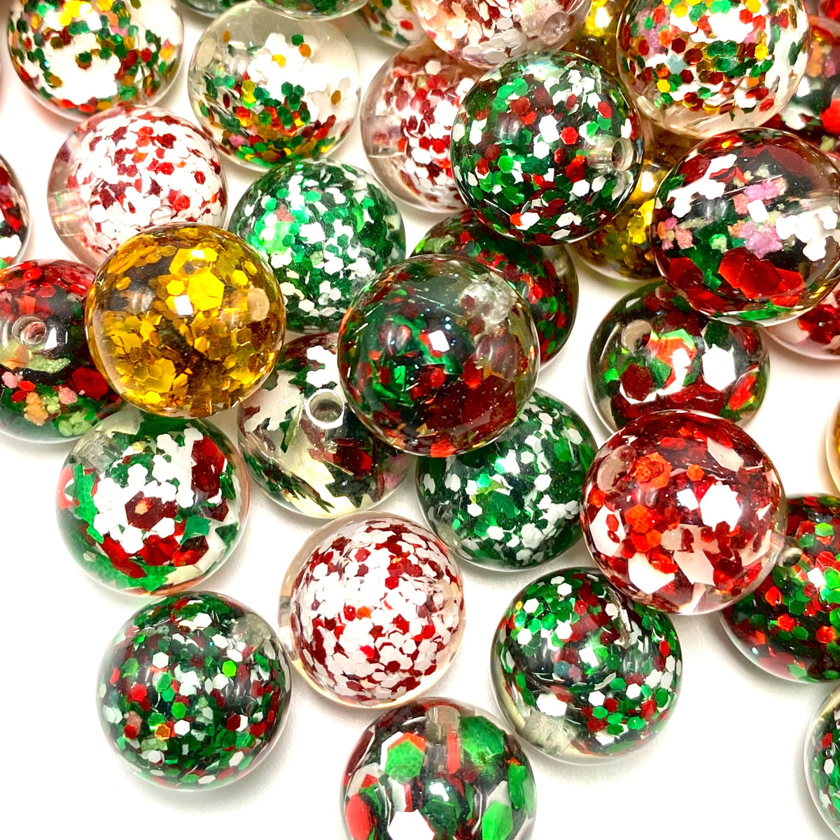 Glitter All the Way Acrylic Beads