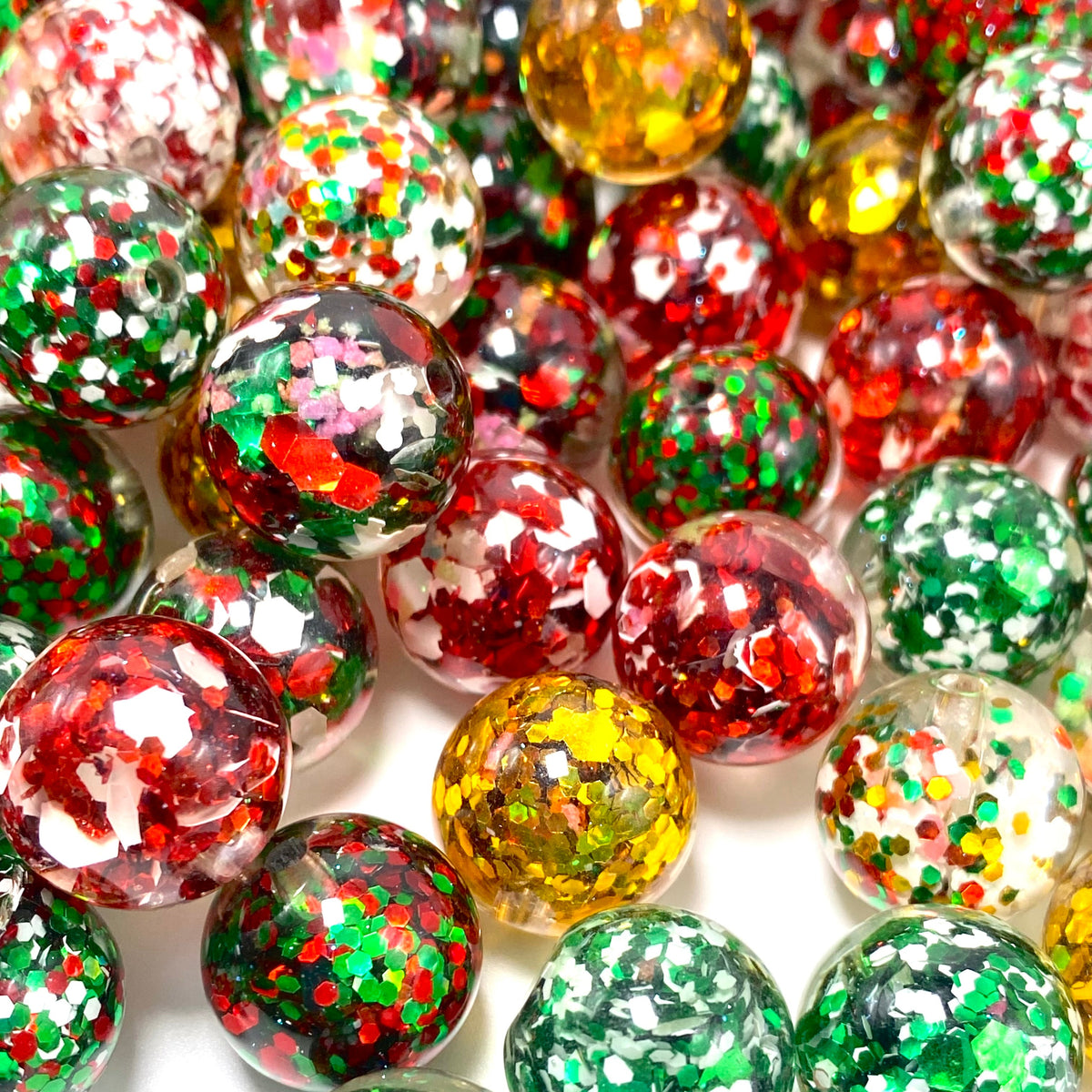 Glitter All the Way Acrylic Beads