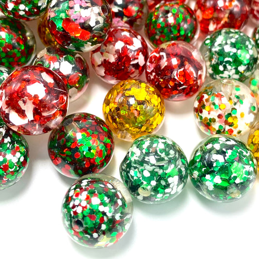 Glitter All the Way Acrylic Beads