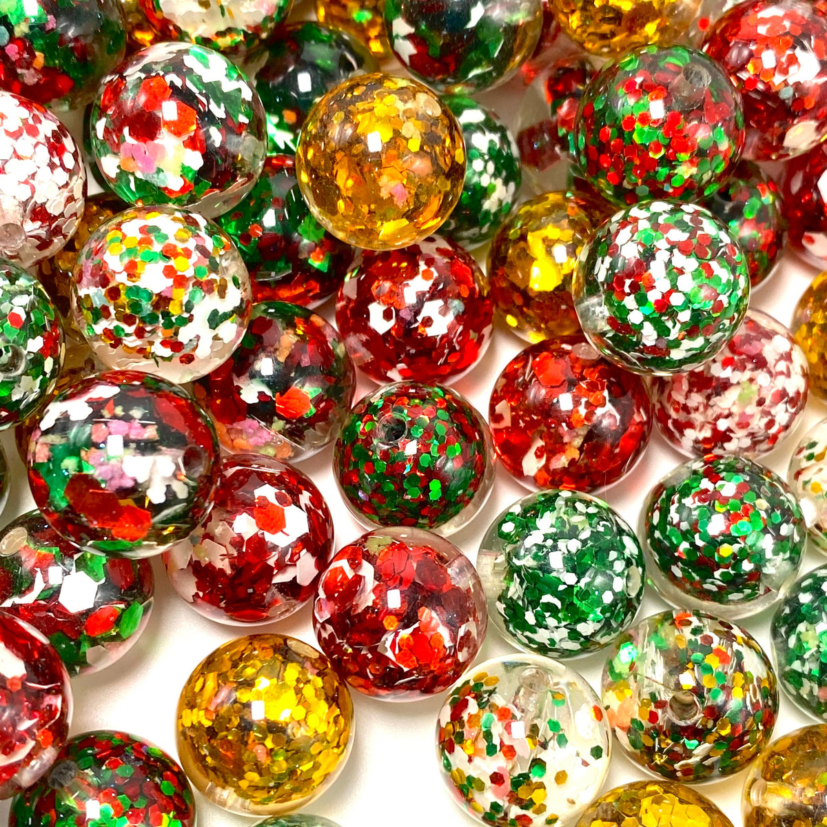 Glitter All the Way Acrylic Beads