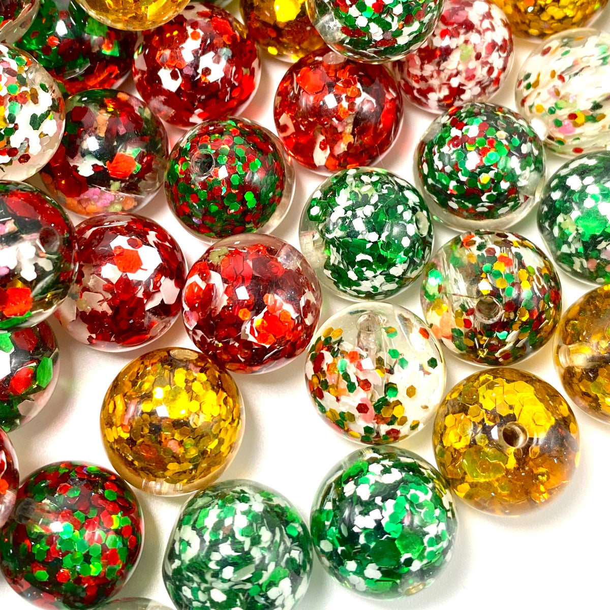 Glitter All the Way Acrylic Beads
