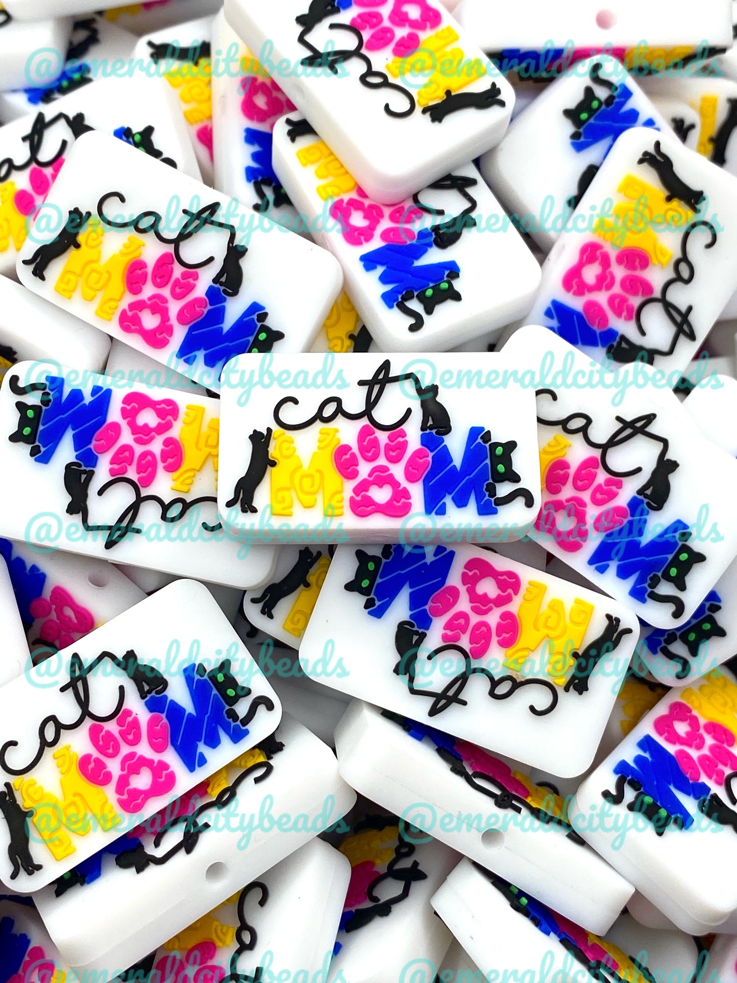 Cat Mom Silicone Focal Beads - EXCLUSIVE