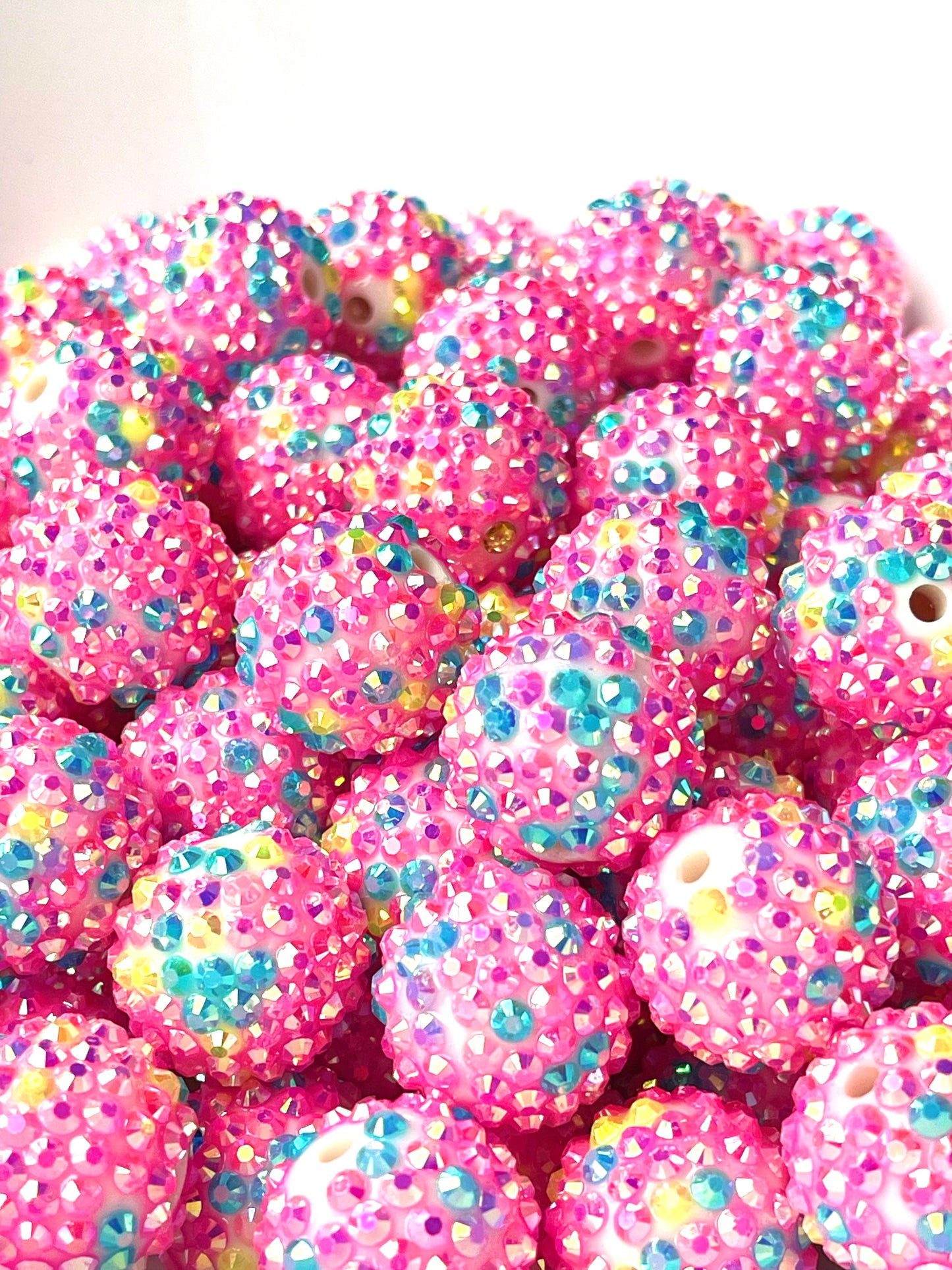 Dreamhouse Rhinestone Beads 20mm | Pink Beads