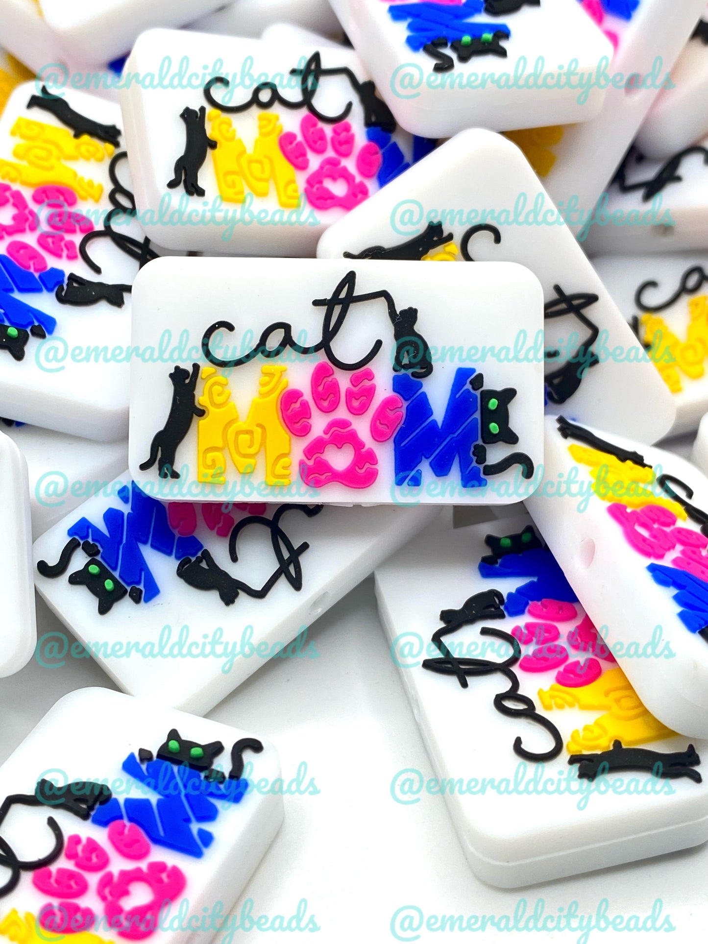 Cat Mom Silicone Focal Beads - EXCLUSIVE