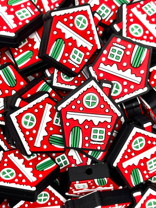 Christmas House Silicone Focal Beads | Holiday Gifts