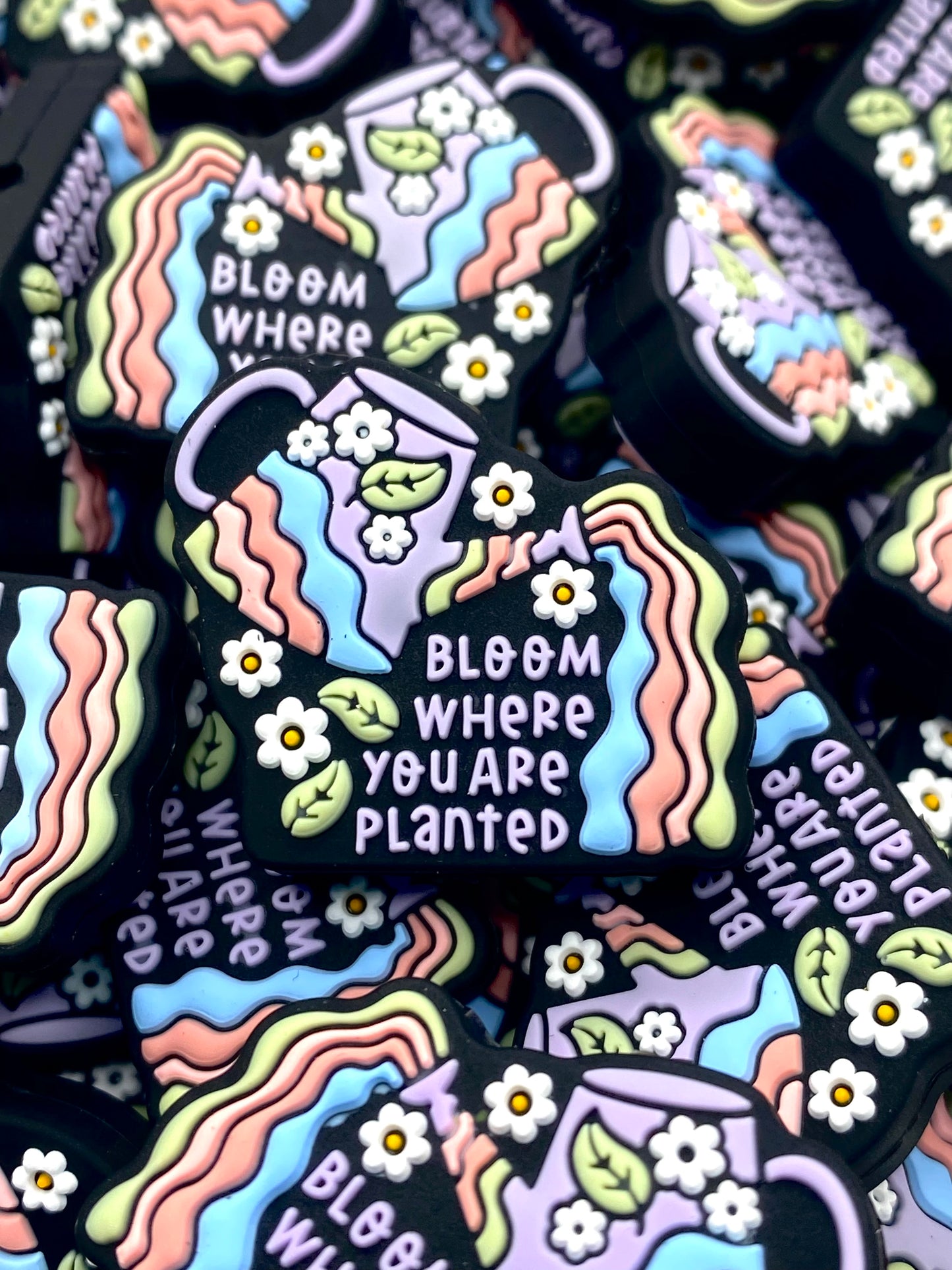 Bloom Where You Are Planted Silicone Focal Beads