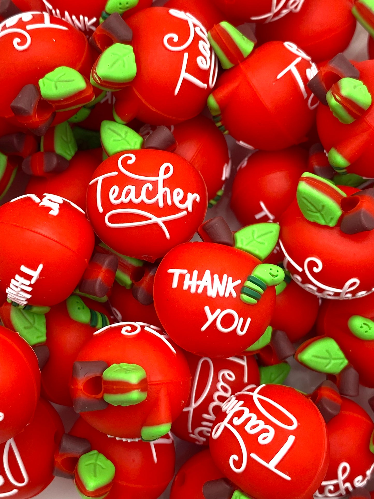 Thank You Teacher 3D Silicone Focal Beads