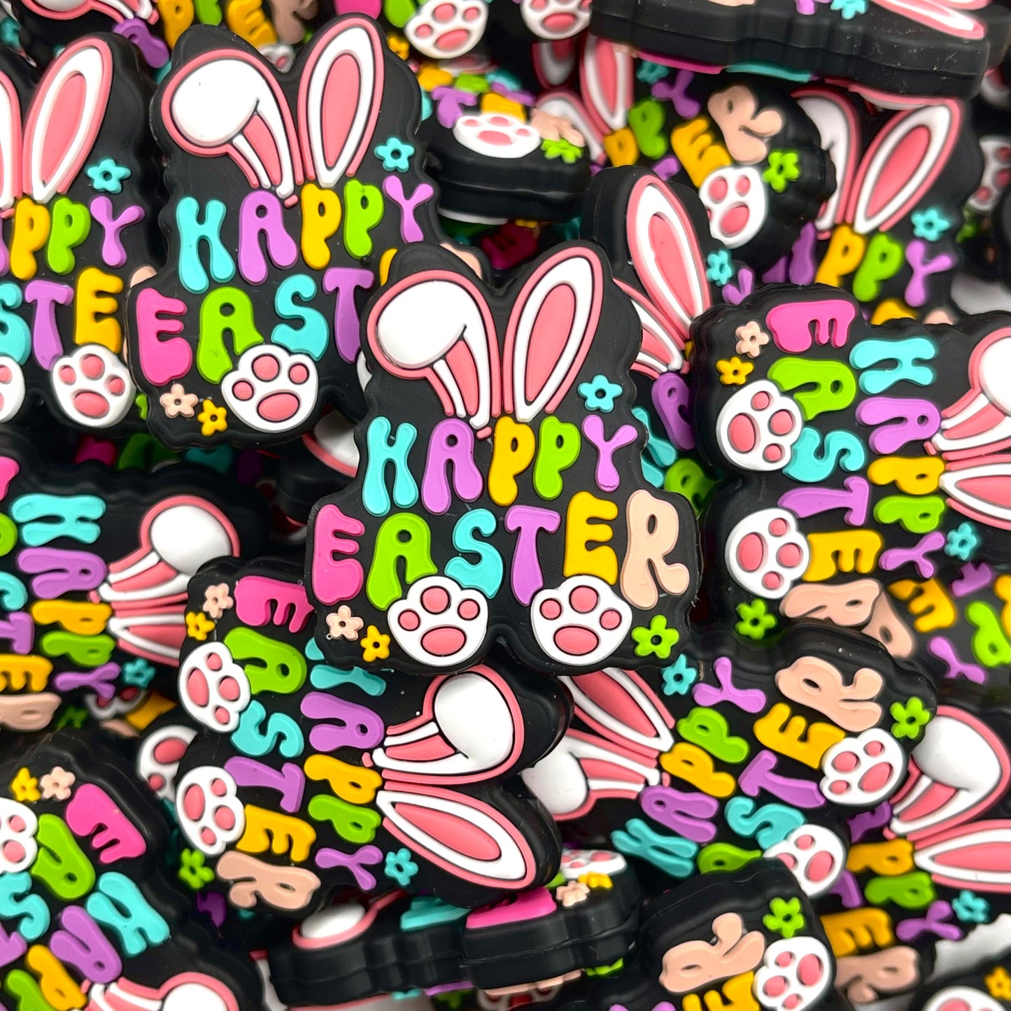 Happy Easter Silicone Focal Beads