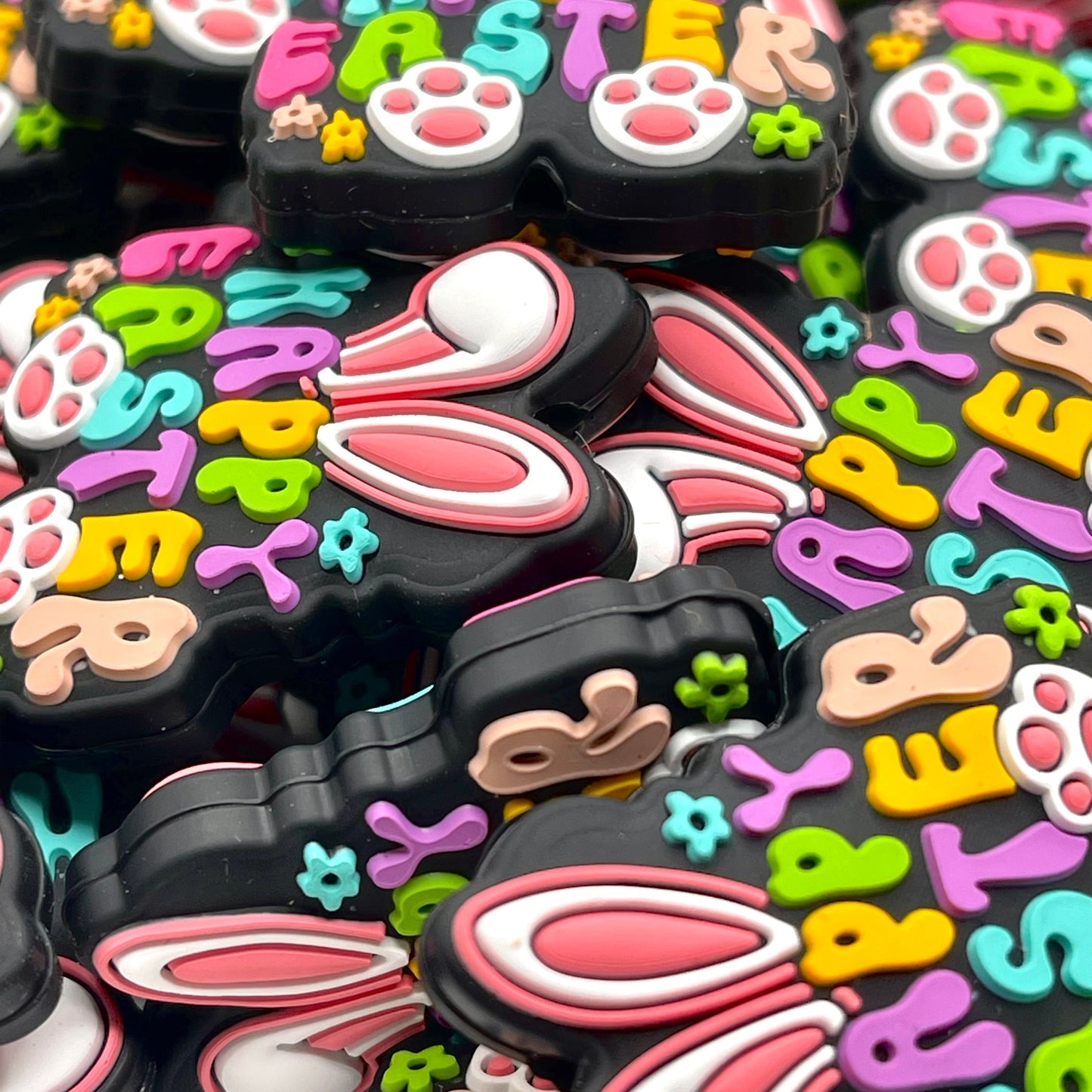 Happy Easter Silicone Focal Beads