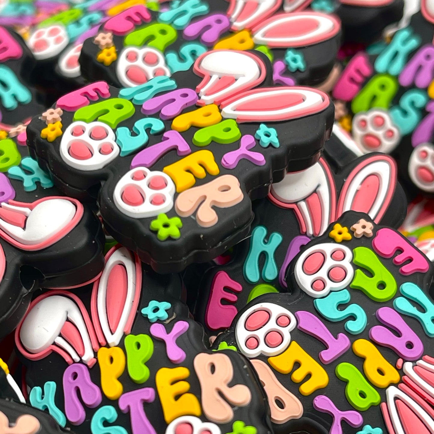 Happy Easter Silicone Focal Beads