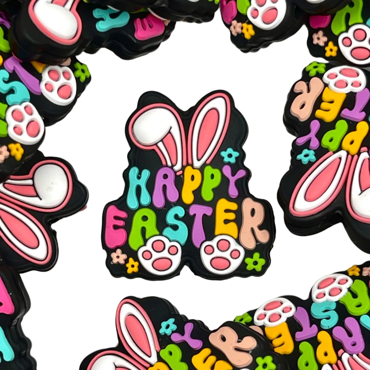 Happy Easter Silicone Focal Beads