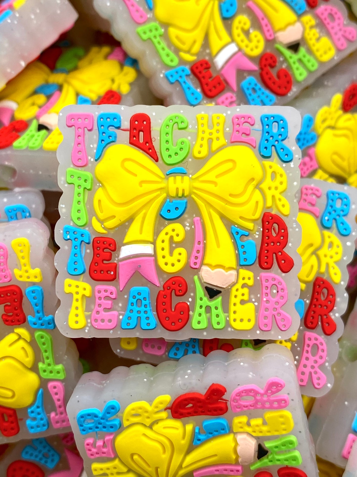 Teacher's Bow Silicone Focal Beads