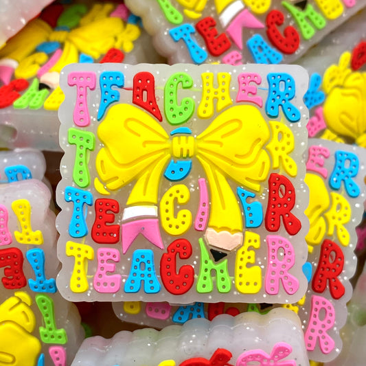 Teacher's Bow Silicone Focal Beads