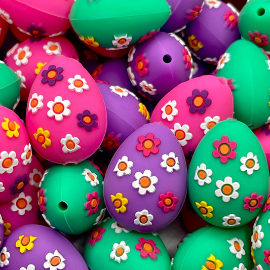 Hoppy Little Eggs 3D Silicone Focal Beads
