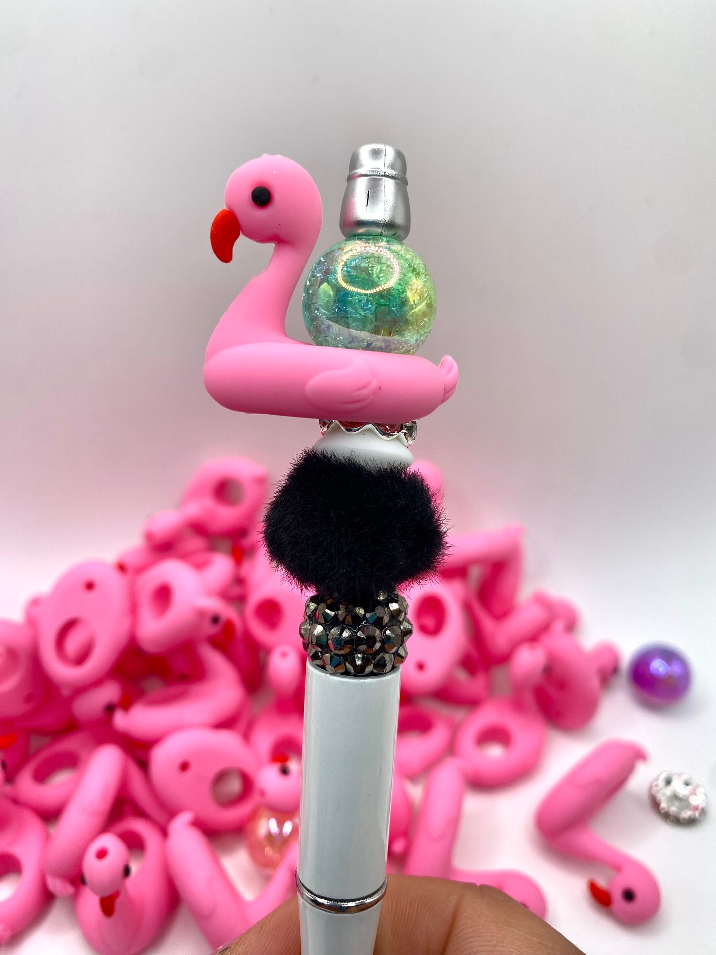 Stand Tall Dream Big Flamingo 3D Silicone Focal Beads