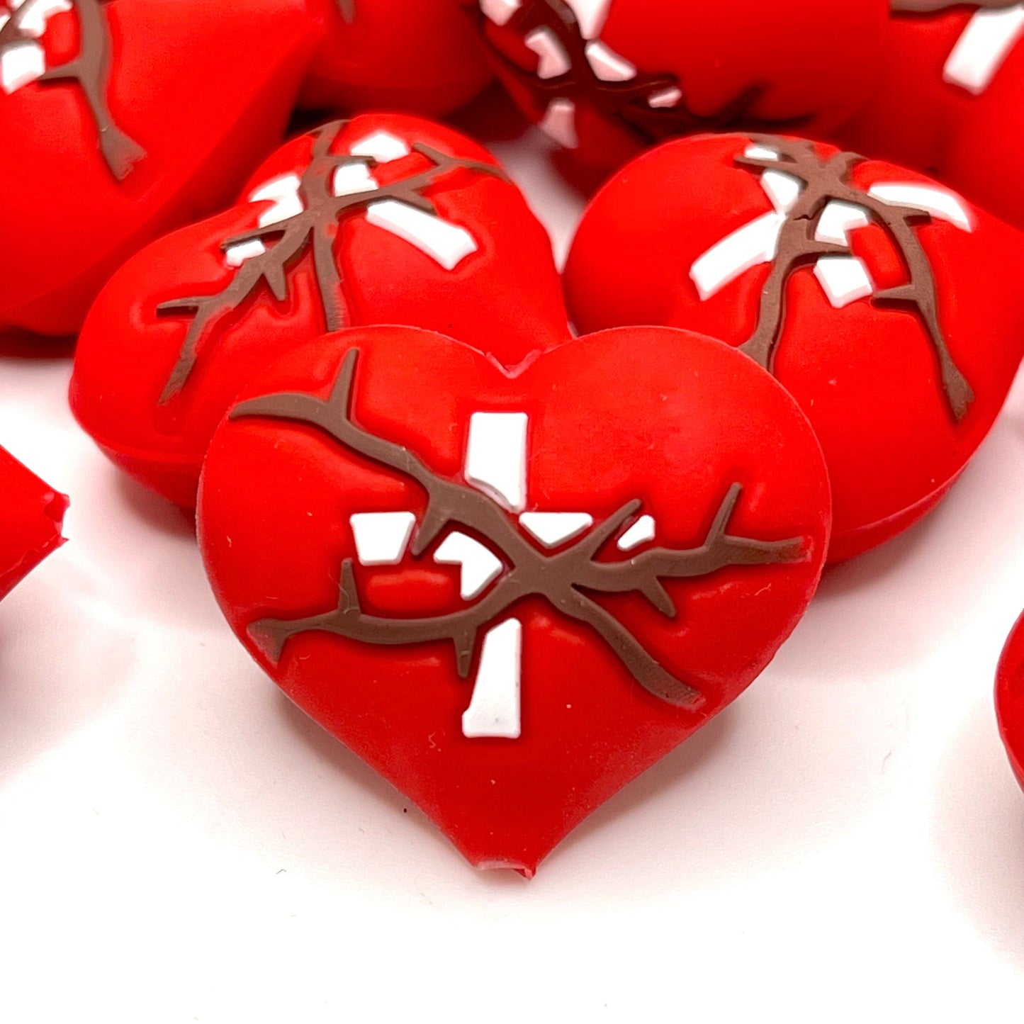 Trust His Heart 3D Silicone Focal Beads