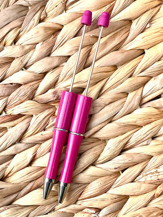 Hot Pink 6pcs / Lot - Plastic Beadable Pens