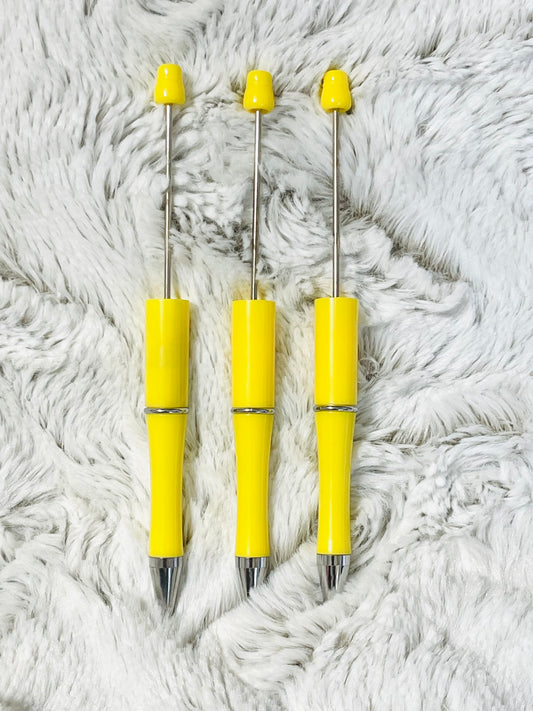 Yellow 6pcs / Lot - Plastic Beadable Pens