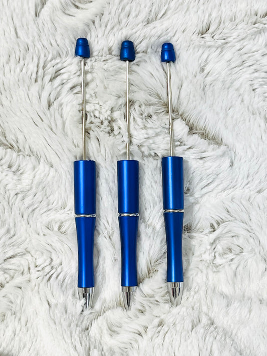 Shinny Blue 6pcs / Lot - Plastic Beadable Pens