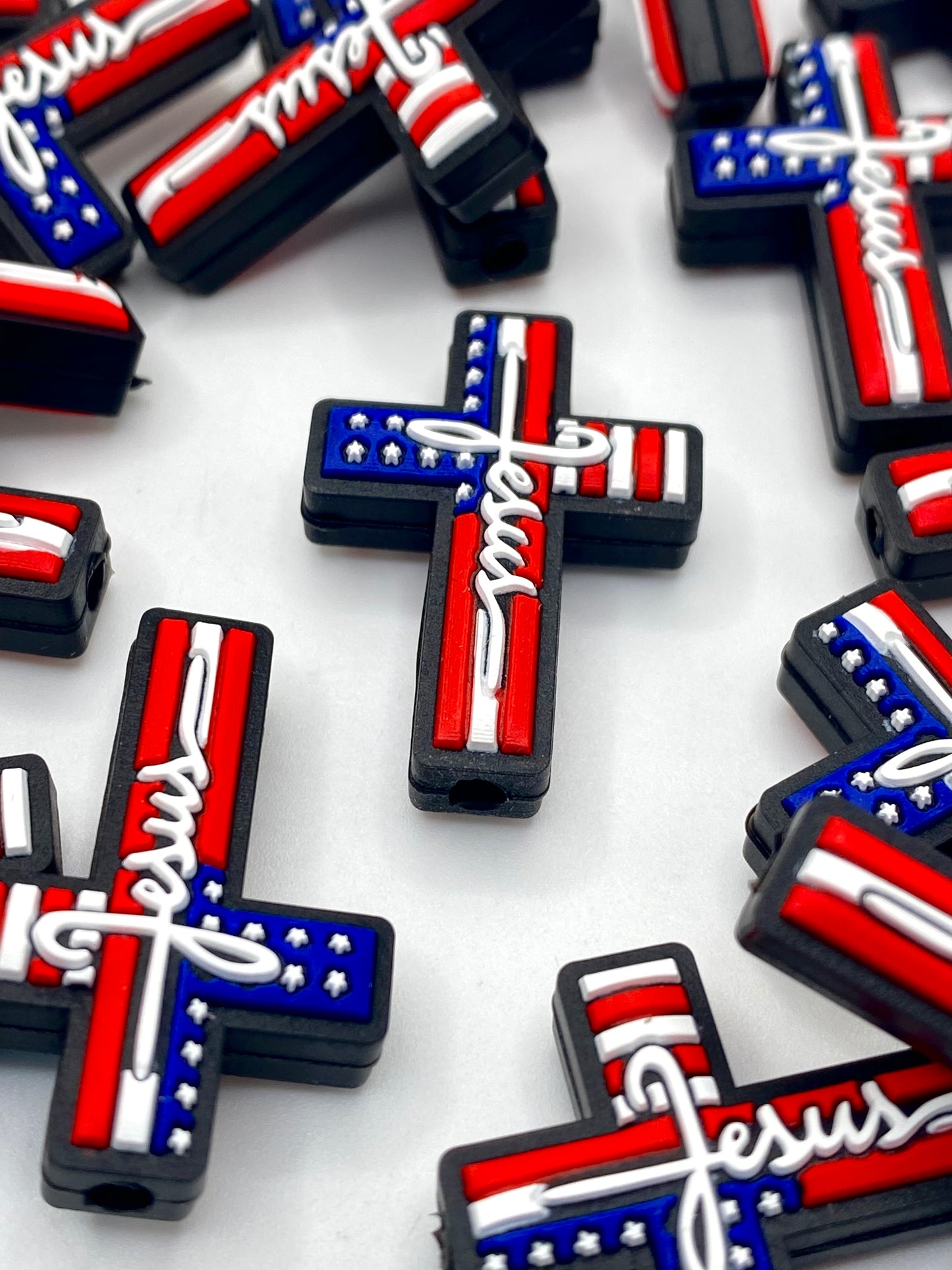 God Bless America Silicone Focal Beads