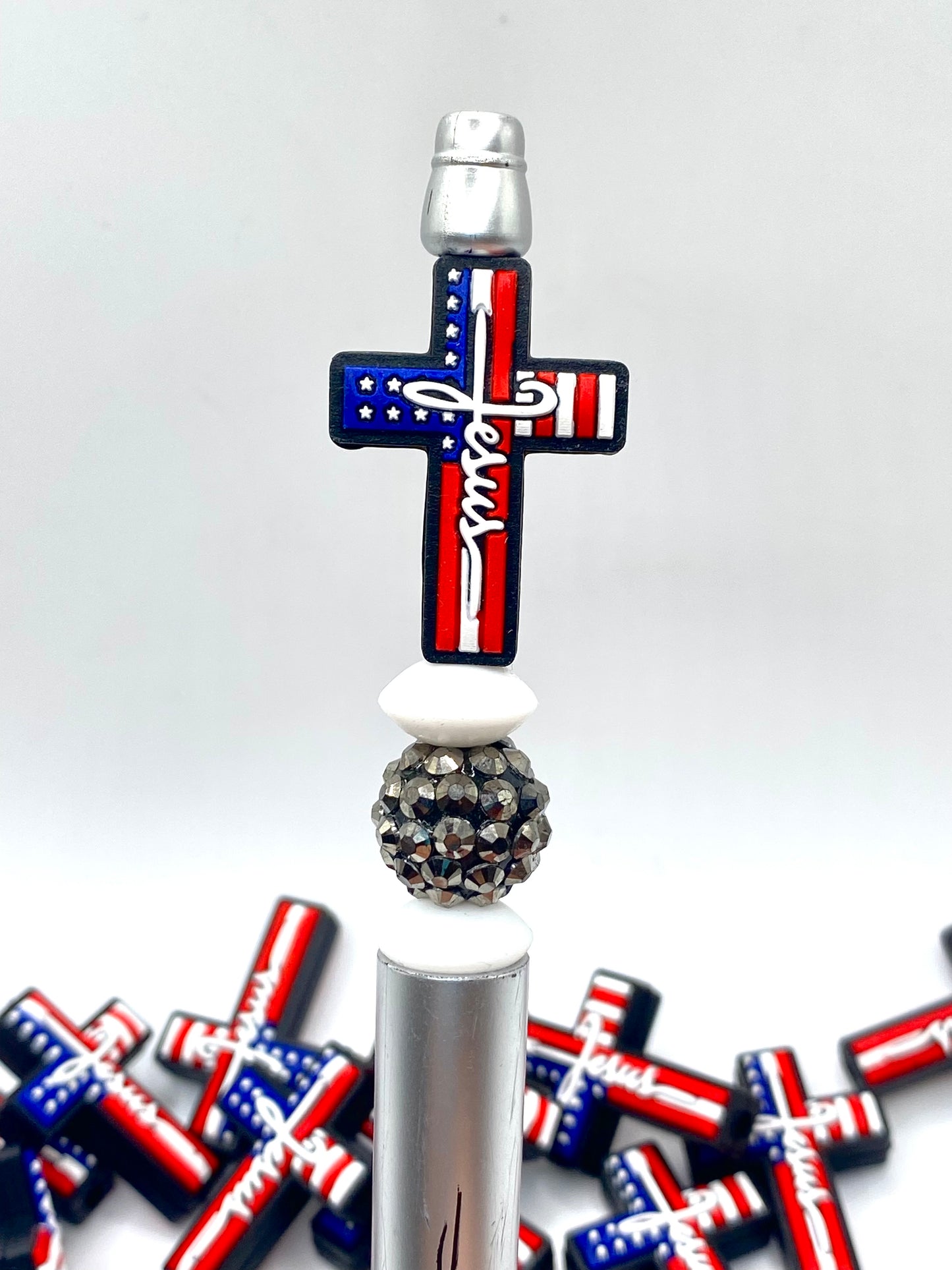 God Bless America Silicone Focal Beads