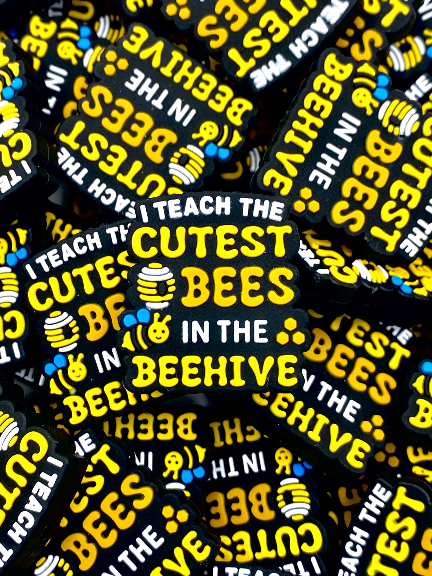 I Teach The Cutest Bees In The Beehive Silicone Focal Beads