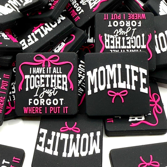 Mom Life Silicone Focal Beads