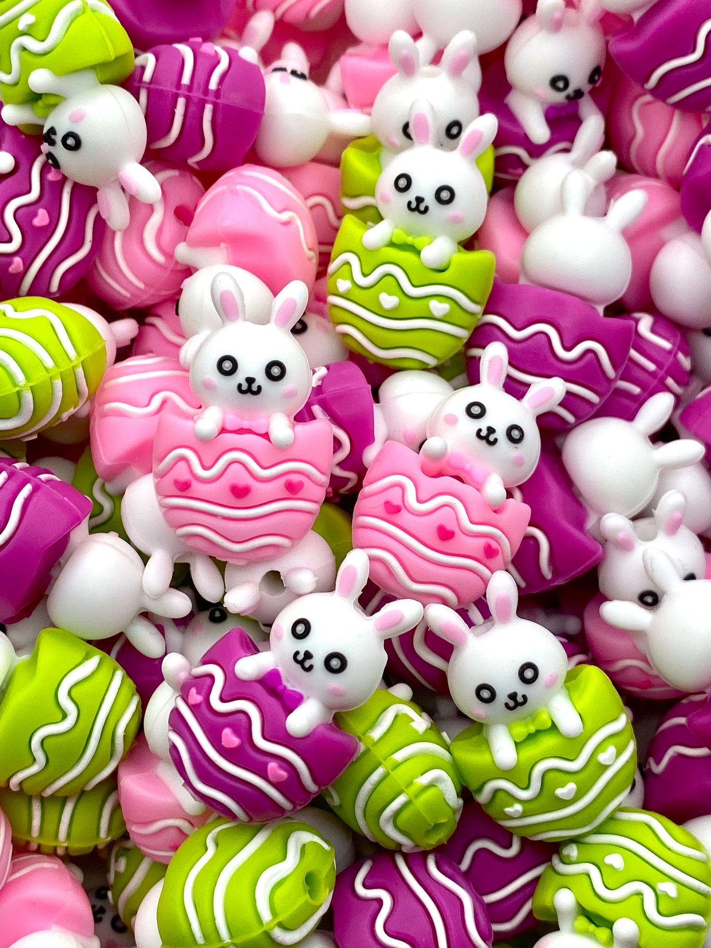 Bunny Kisses & Easter Wishes 3D Silicone Focal Beads