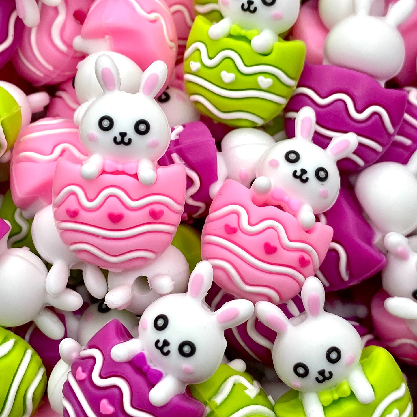 Bunny Kisses & Easter Wishes 3D Silicone Focal Beads