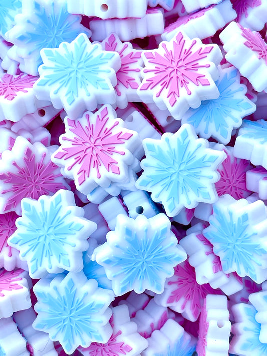 Snowflake Silicone Focal Beads | Holiday Gifts | Christmas Beads | Winter Wonderland