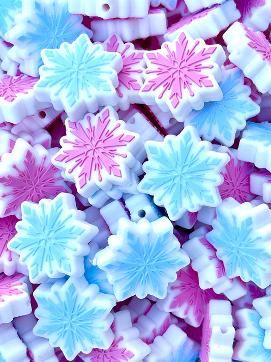 Snowflake Silicone Focal Beads